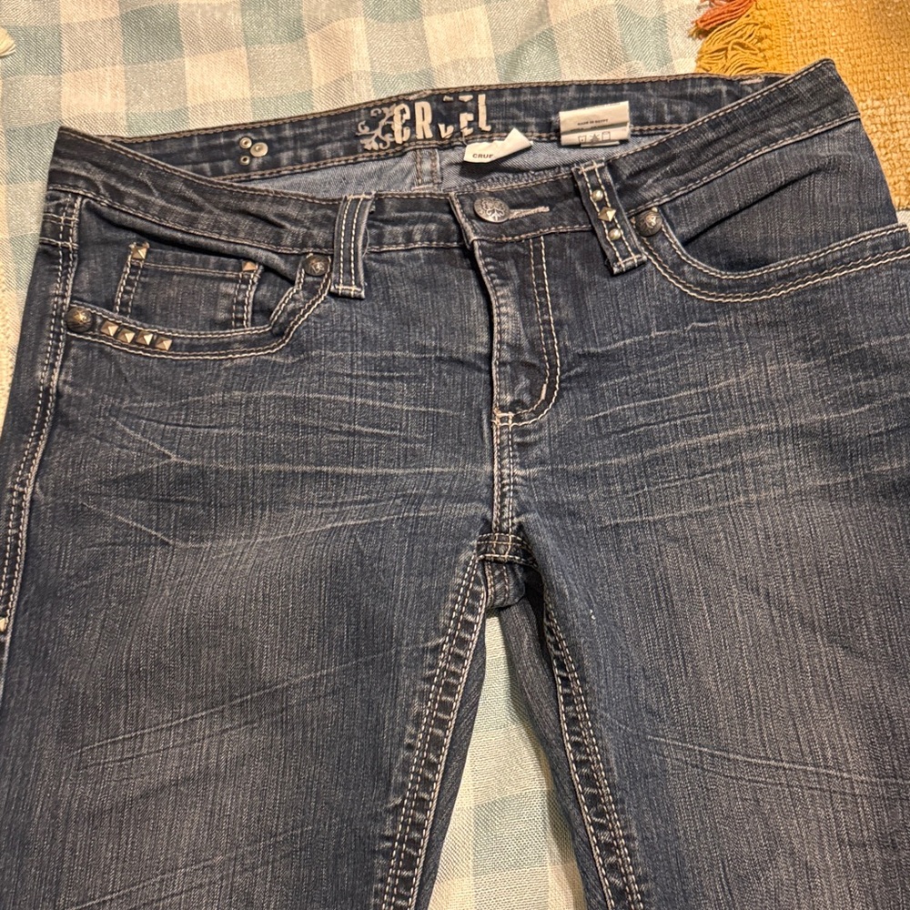 Vintage Cruel Girl Dark Blue Boot Cut Jeans